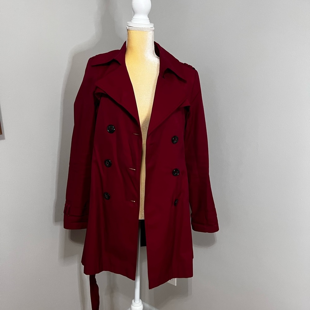 Women's Red DKNY trench coat - Size M